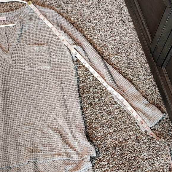 Pink Lily Heather Gray Waffle Knit Pullover Sweater Size Small - Picture 6 of 9
